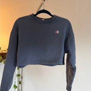 Champion Cropped Sweatshirt in Charcoal